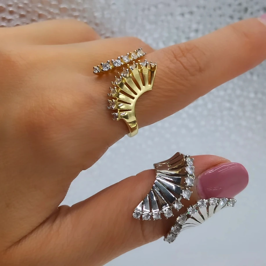 Gold Tasarım Zirkon Taşlı Yüzük image