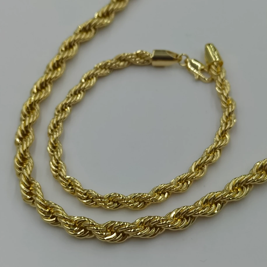 Gold Halat Kolye Bileklik Takım