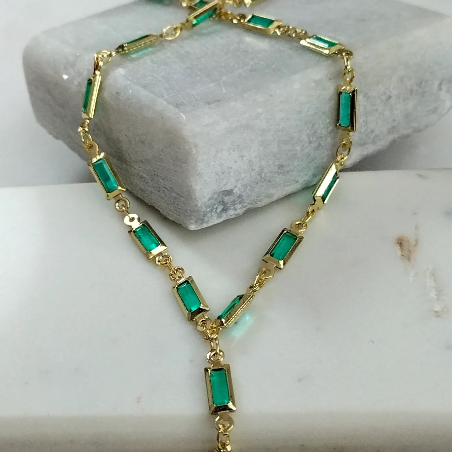 Gold Çelik Turkuaz Baget Y Kolye image