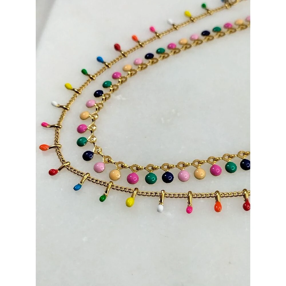 Gold Çelik İki Kolye Kombin