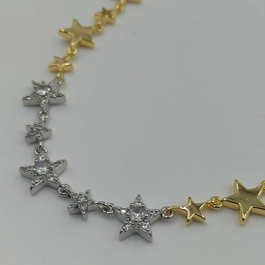 Gold Silver Yıldız Kolye