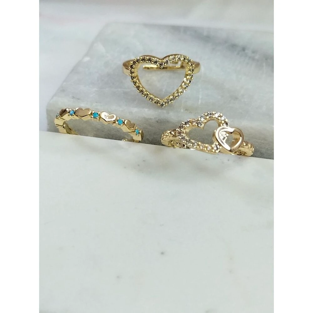 Gold Üçlü Yüzük Kombin