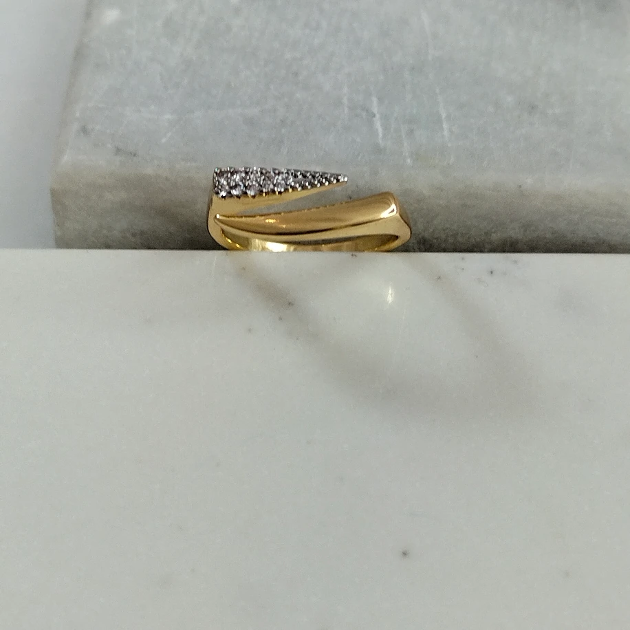 Gold Silver Zirkon Taşlı Yüzük image