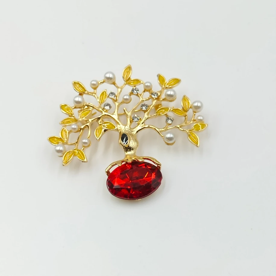 Gold Nar Hayat Ağacı Broş image