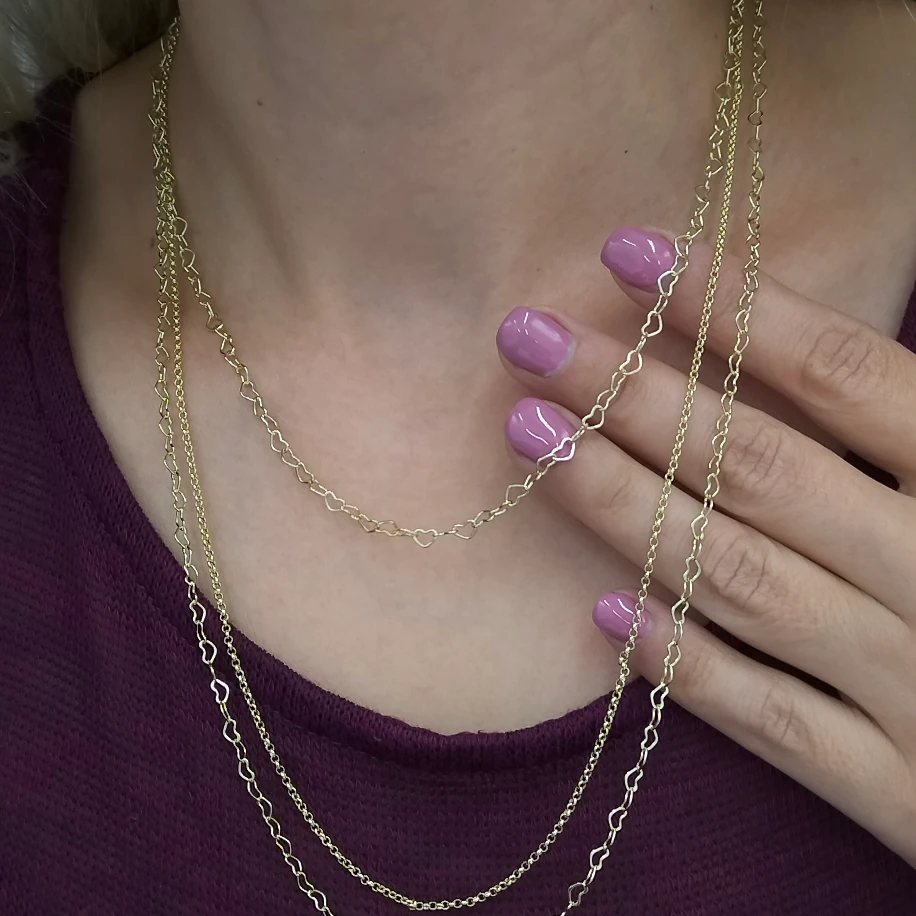 Gold Tek Kilitte Üçlü Kolye Bileklik Kombin