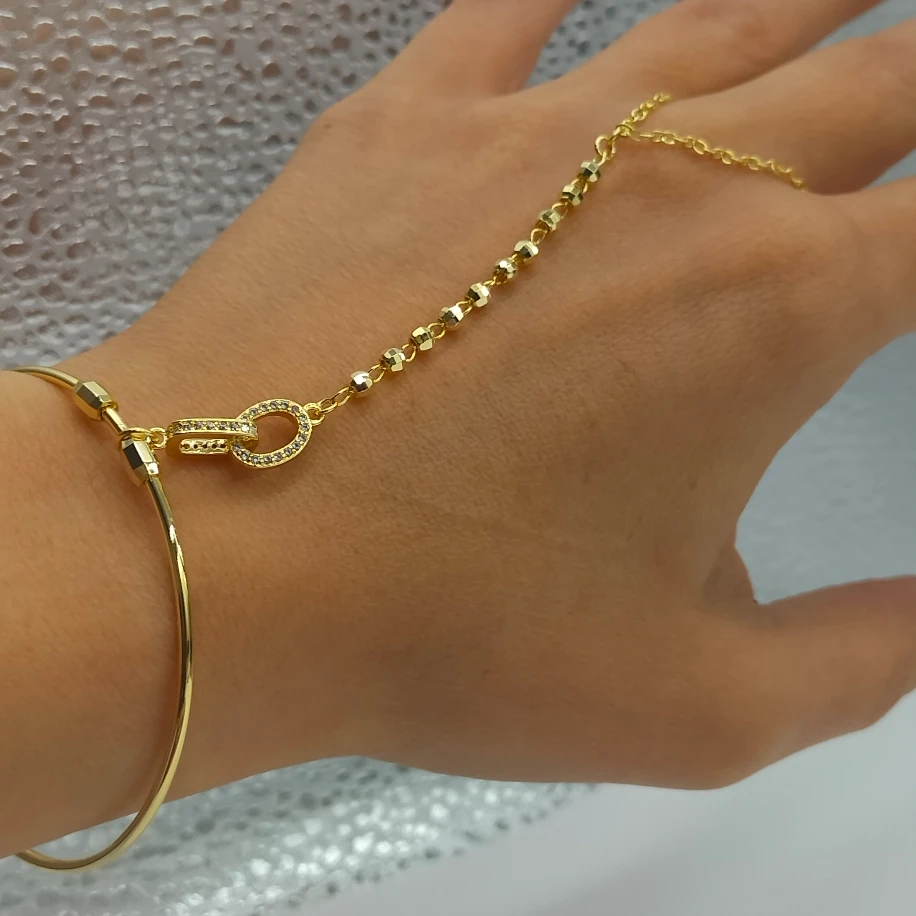 Gold Zirkon Taşlı Kelepçeli Şahmeran image