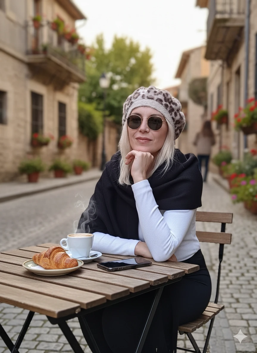 Siyah Pofuduk Şal  image