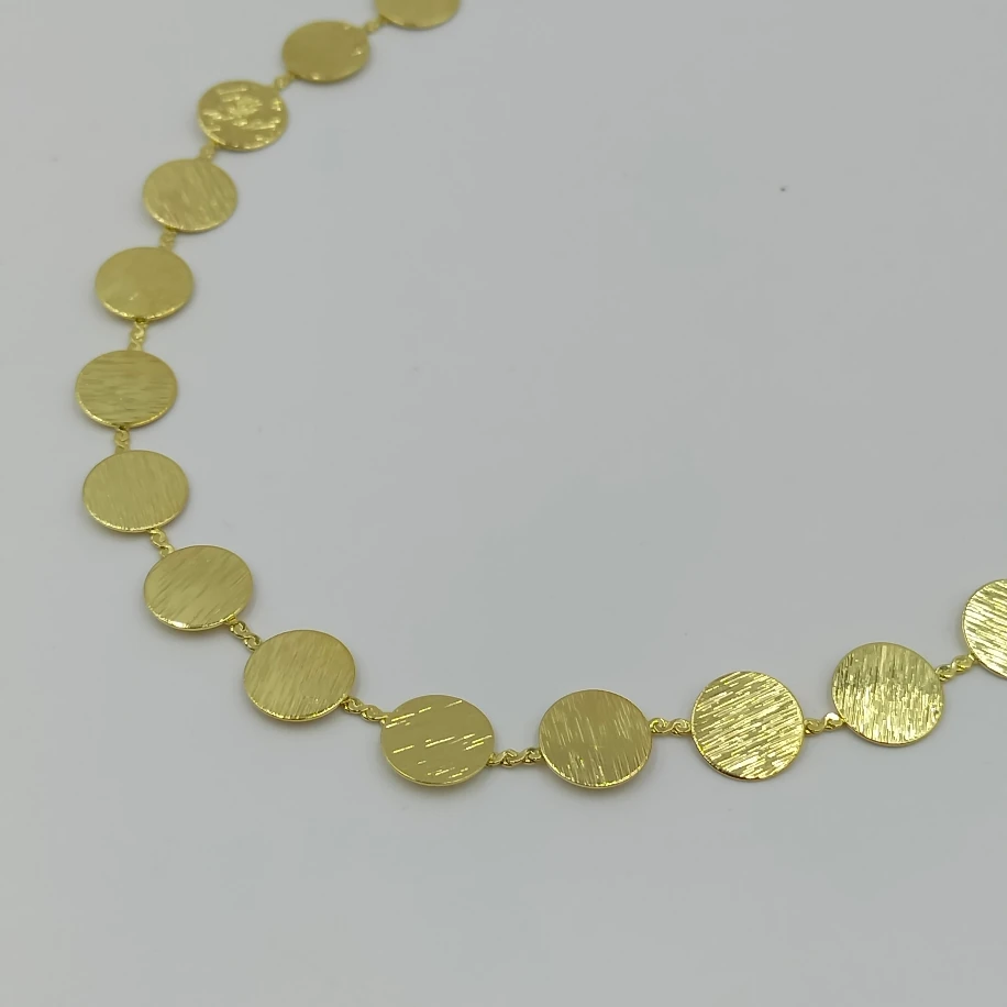 Gold Küçük Boy Mat Plaka Kolye image