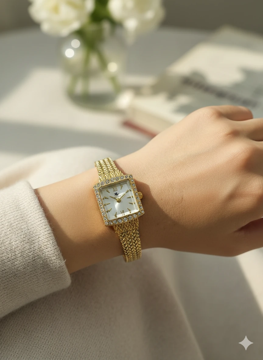 Gold Hasır Kordon Saat image