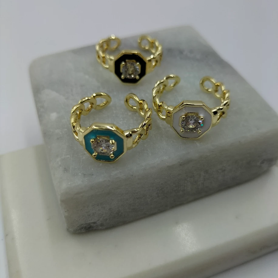 Gold Elmas Model Mineli Yüzükler image