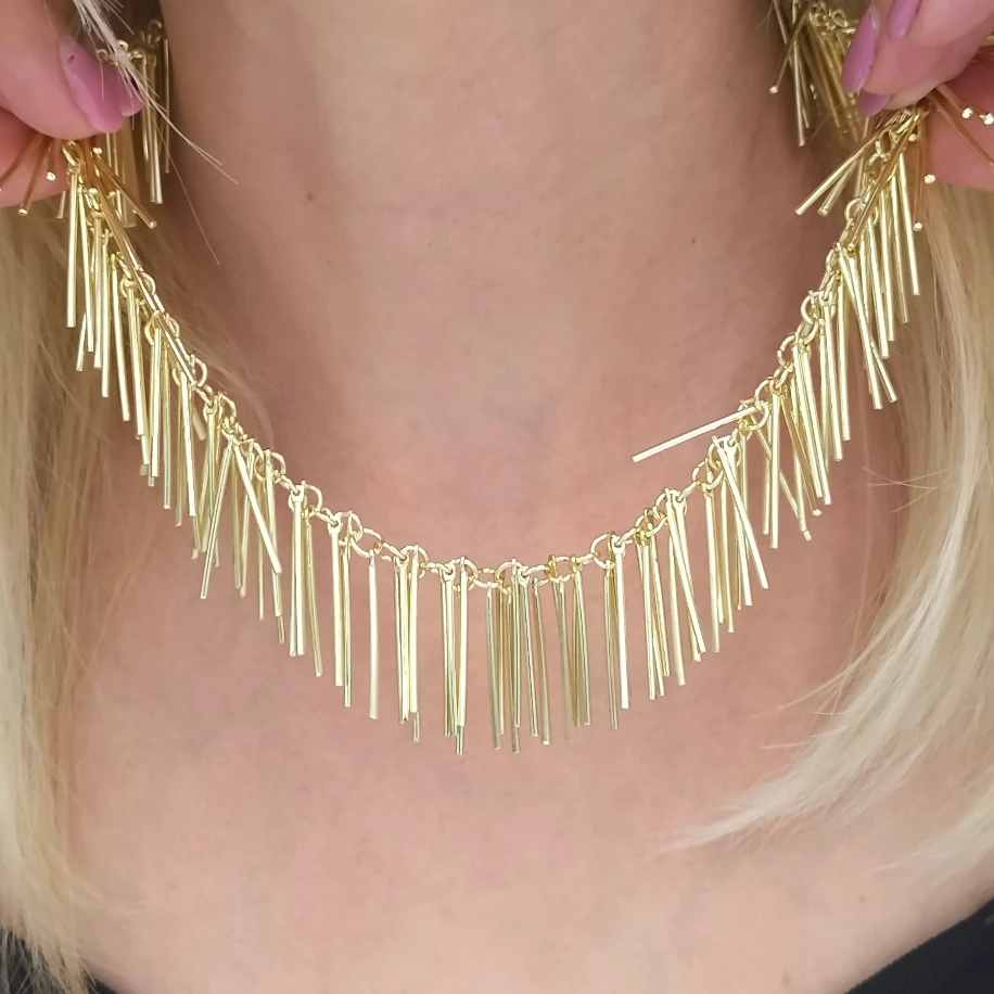 Gold Saçaklı Kolye