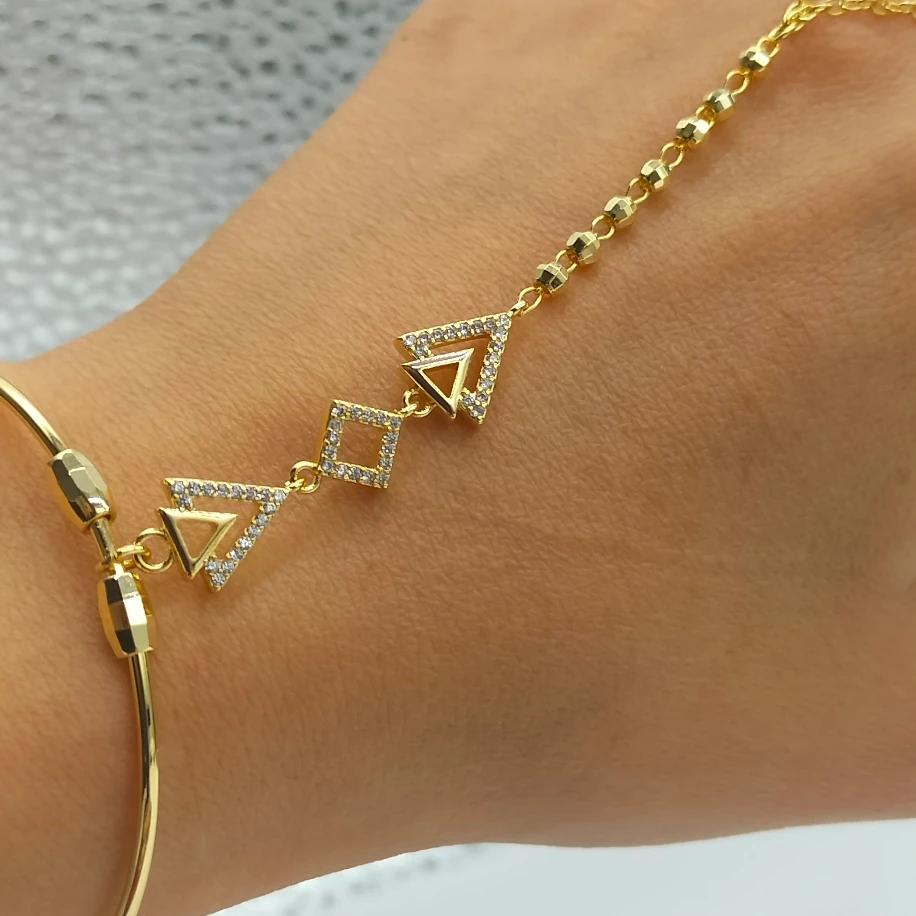 Gold Zirkon Taşlı Kelepçeli Şahmeran