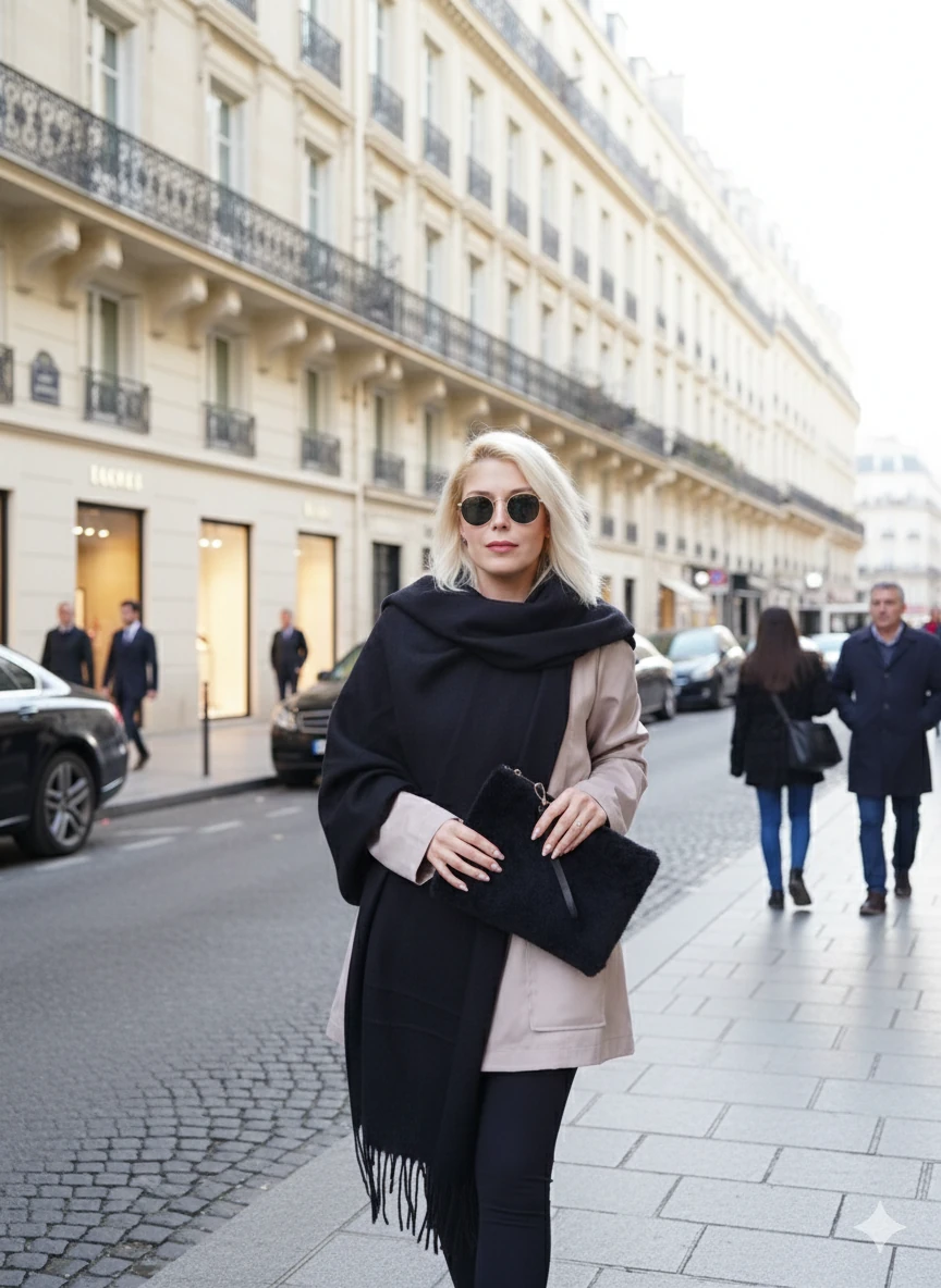 Peluş Siyah Portföy Çanta 