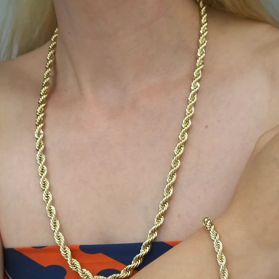 Gold Halat Kolye Bileklik Takım