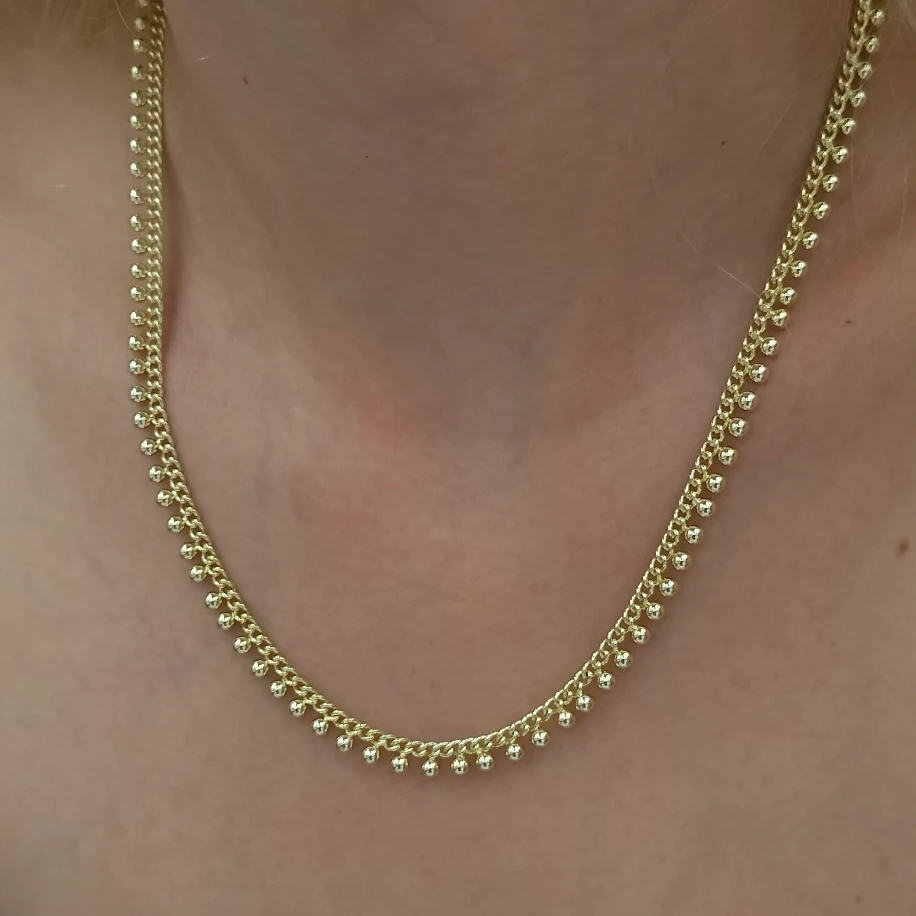 Gold Topçuklu Kolye Bileklik Takım