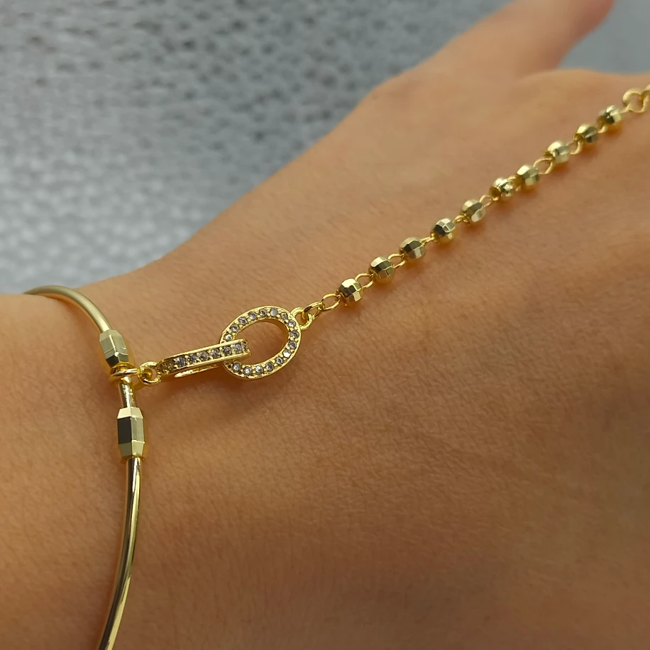 Gold Zirkon Taşlı Kelepçeli Şahmeran