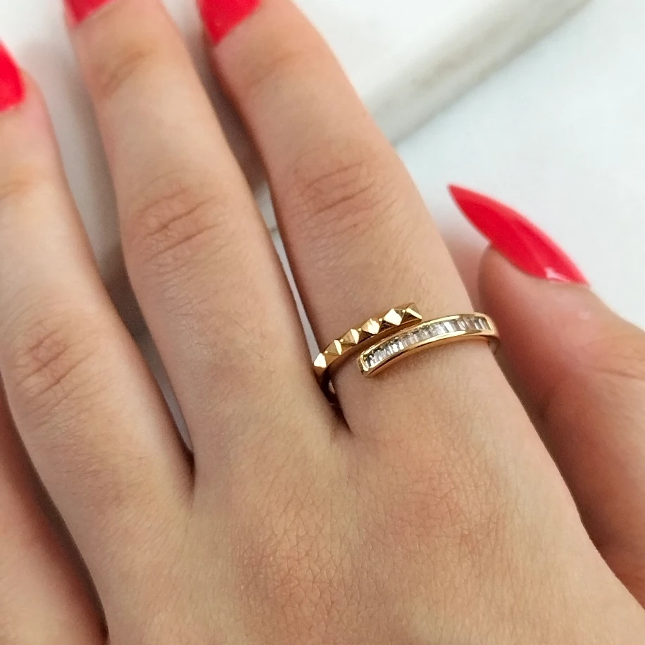 Gold Zirkon Taşlı Yüzük