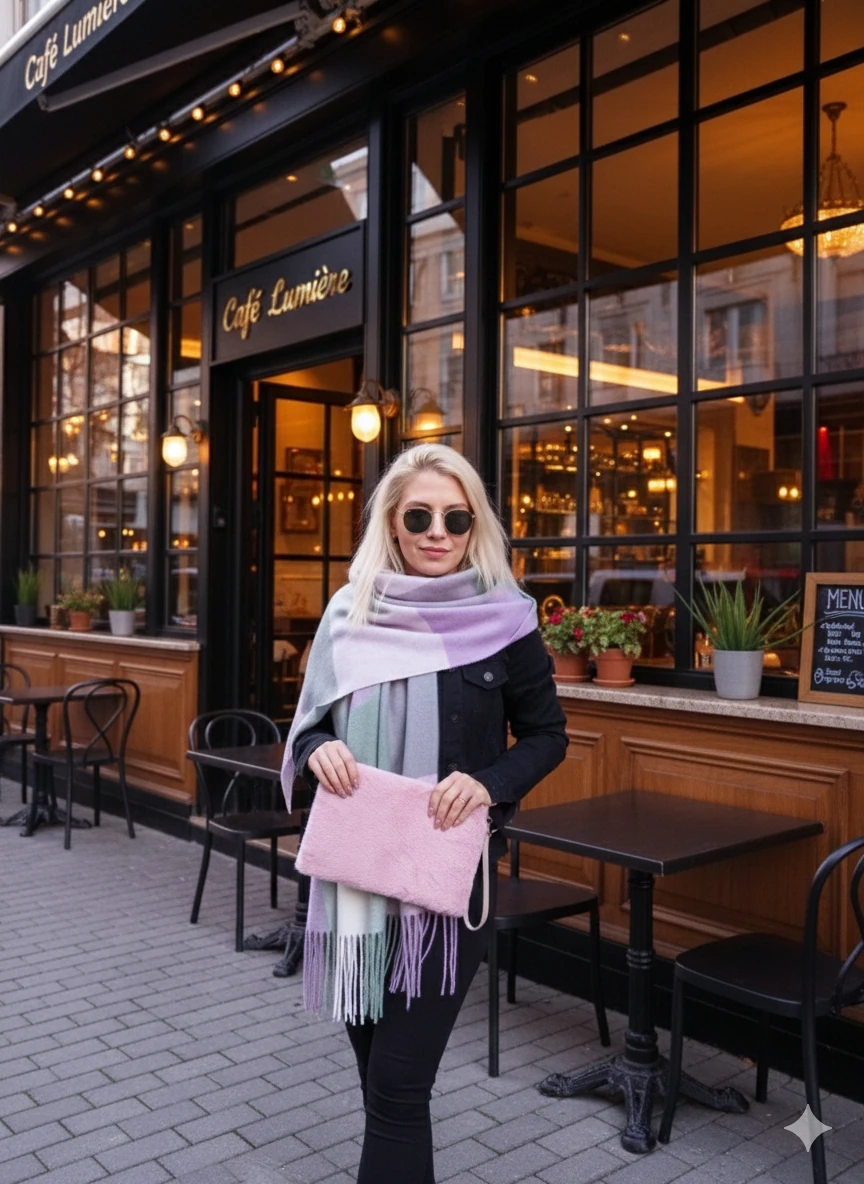 Peluş Pembe Portföy Çanta 