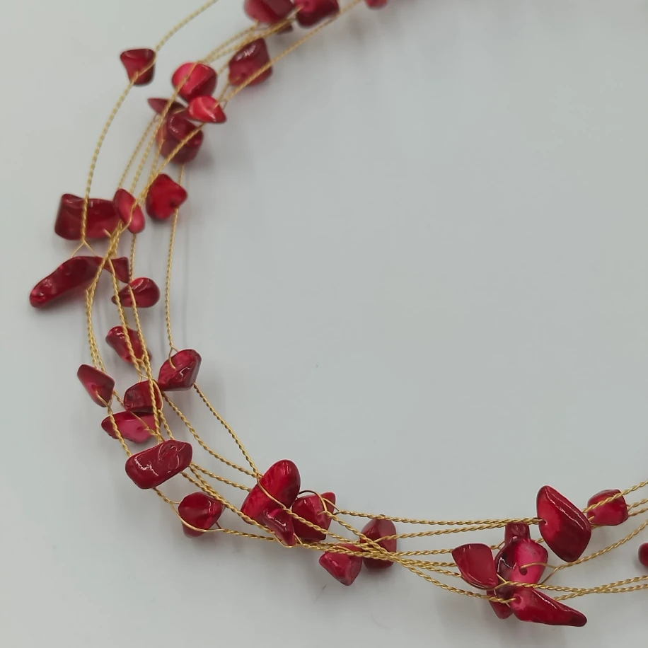 Gold Çoklu Doğal Taş Kolye