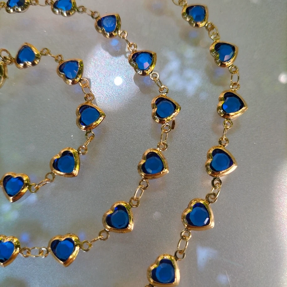 Gold Saks Mavisi Kalpli Uzun Kolye image