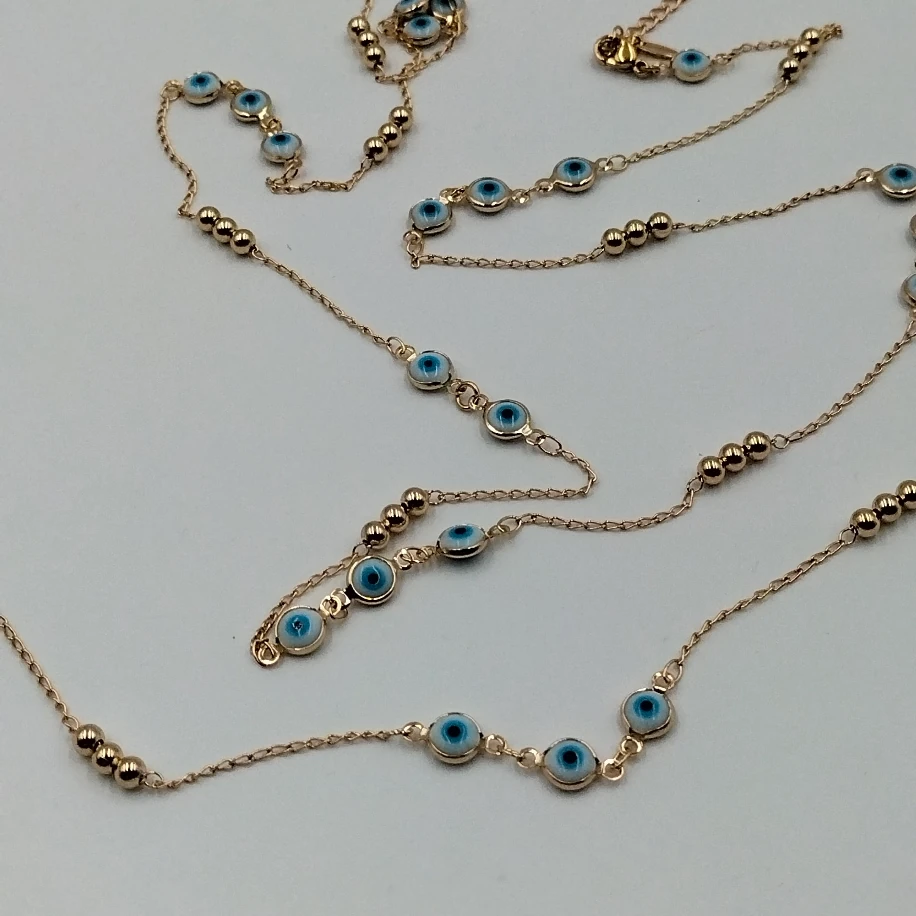 Gold Uzun Kolye Bileklik Takım image