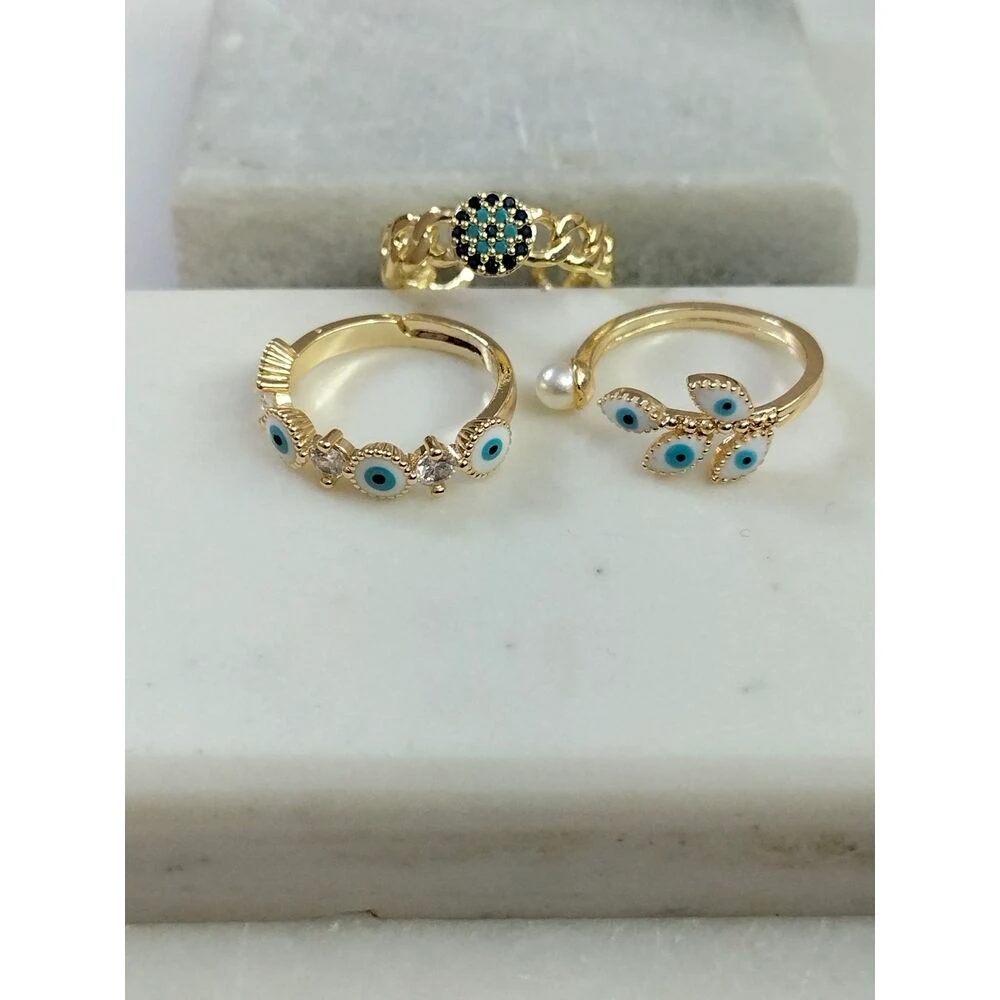 Gold Üçlü Yüzük Kombin