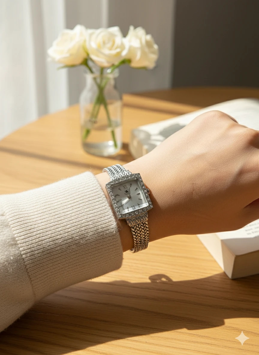 Silver Hasır Kordon Saat  image