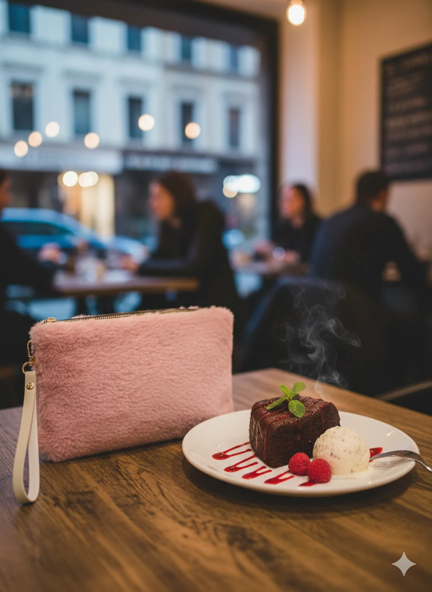 Peluş Pembe Portföy Çanta  image