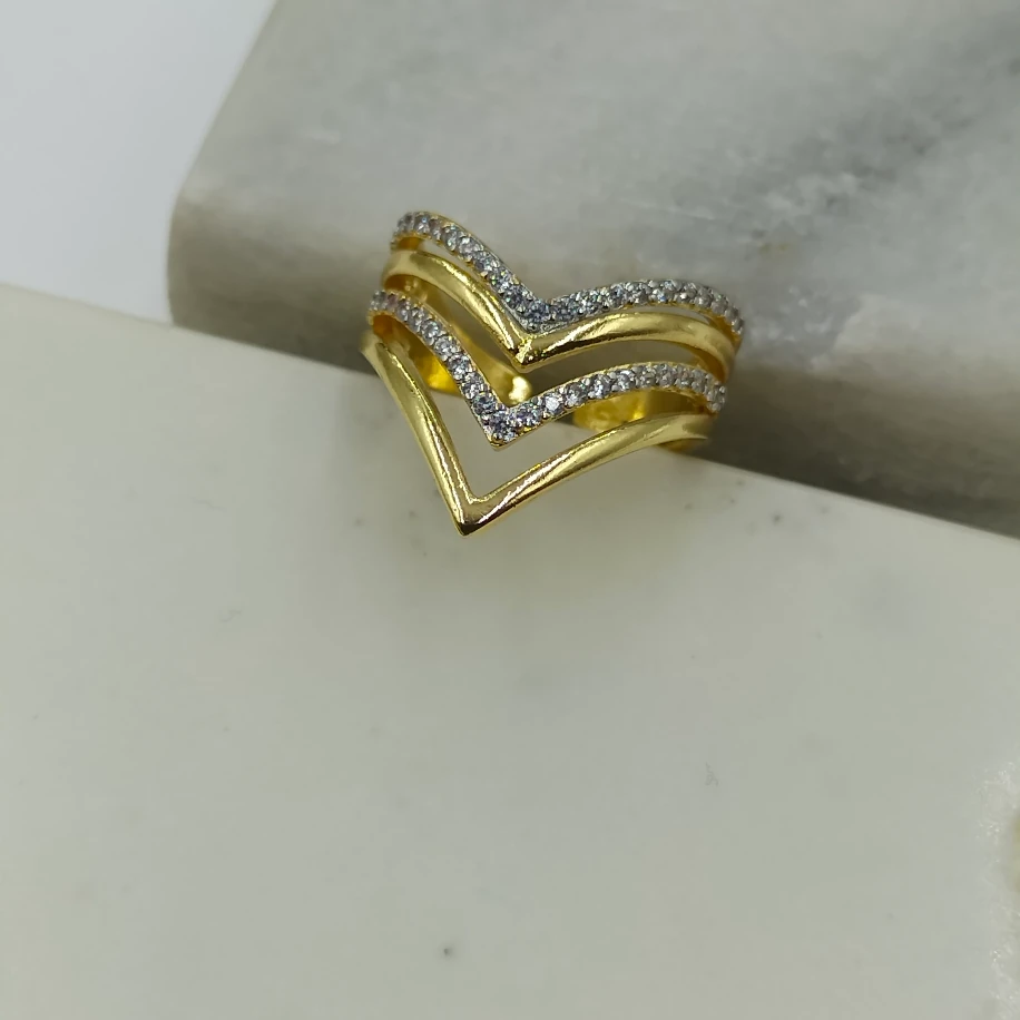 Gold Silver Zirkon Taşlı Yüzük main variant image