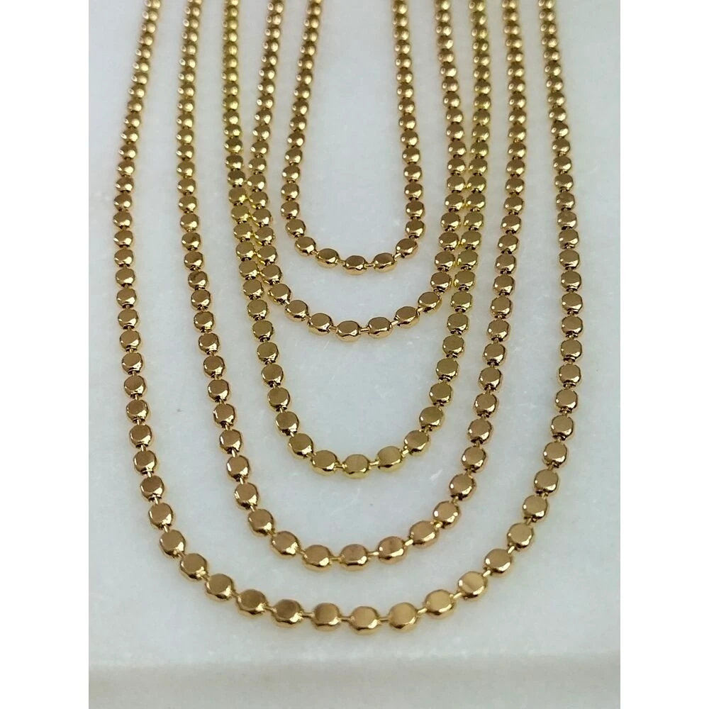 Gold Çelik Orta Boy Pul Ezme Kolye