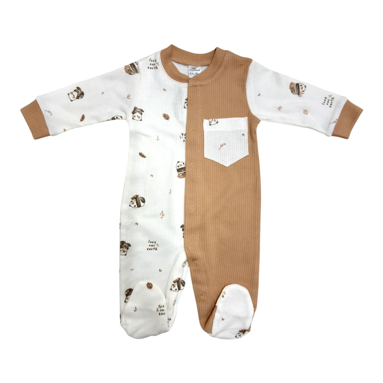 Panda Desen Uzun Kollu Tulum