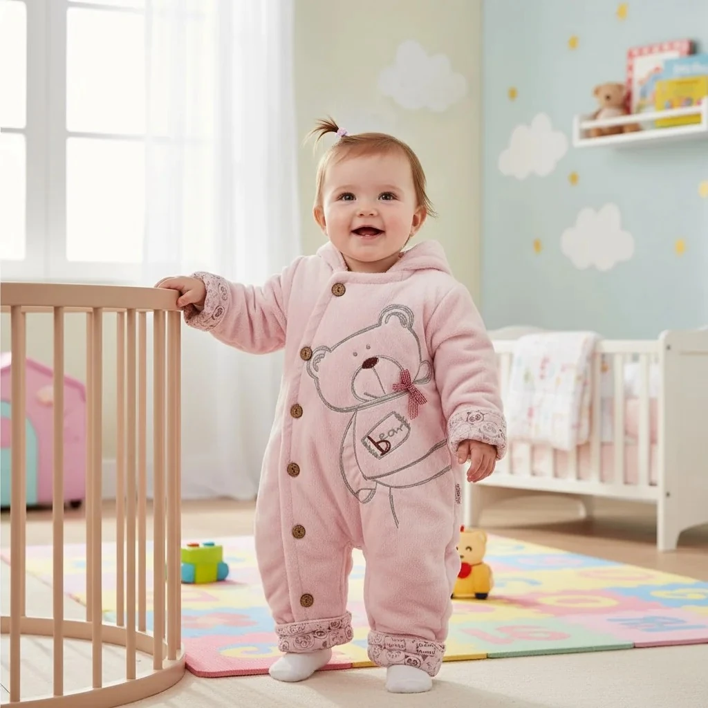 Papyonlu Ayıcık Figürlü Bebek Tulum