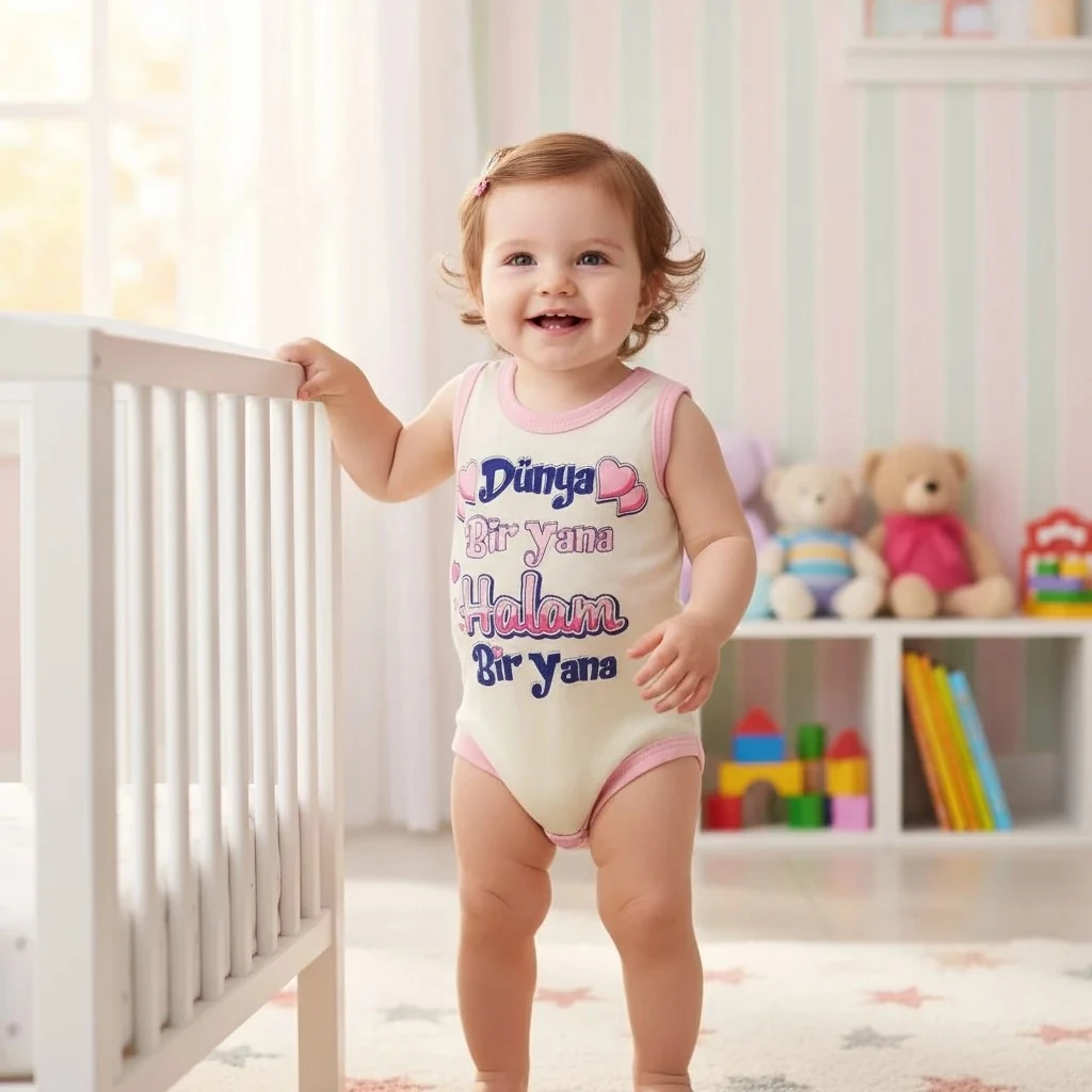 Dünya Bir Yana Halam Bir Yana Yazılı Kız Zıbın