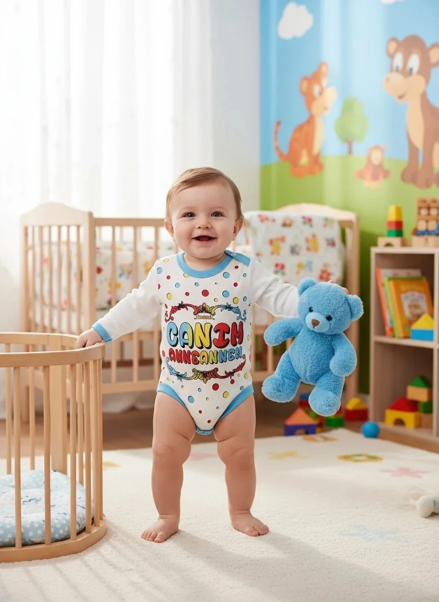 Uzun Kollu Canım Anneannem Yazılı Erkek Zıbın