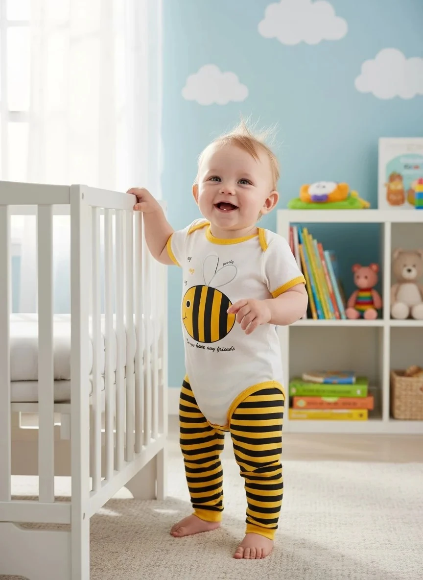 Arılı Kısa Kollu Çizgili Pantolon Erkek Takımı