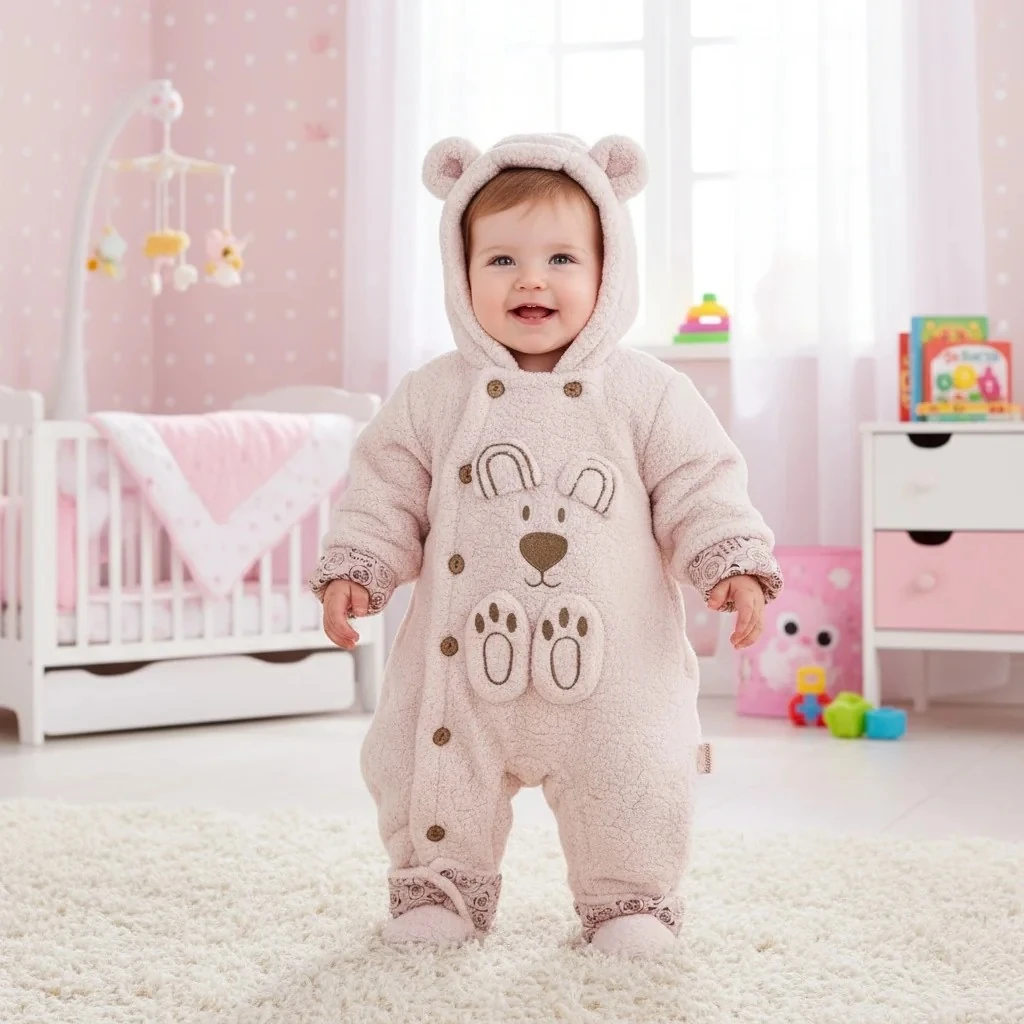 Kuzu Figürlü Kız Bebek Tulum