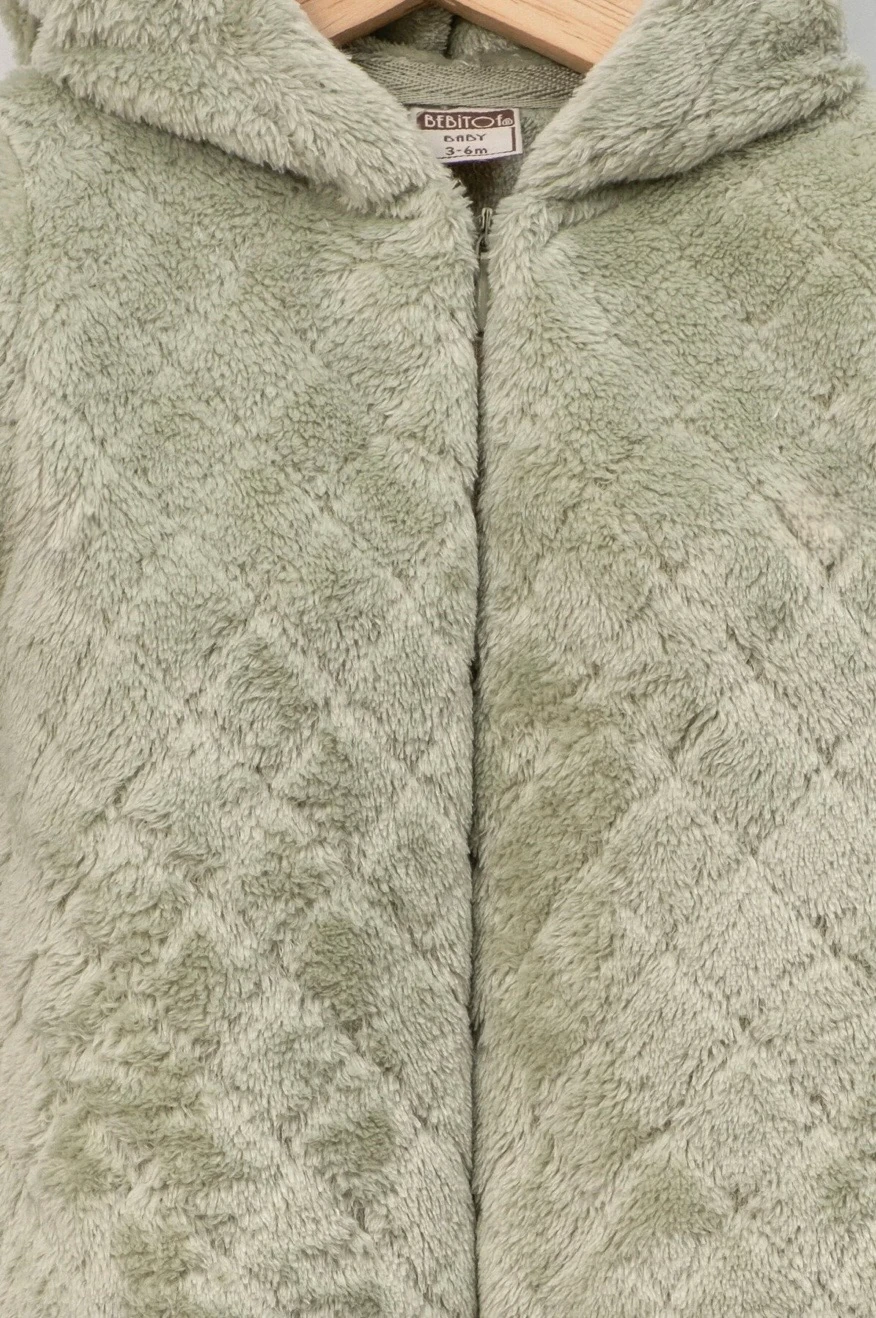 Baklava Desenli Yumoş Kozmonot Tulum - Yeşil