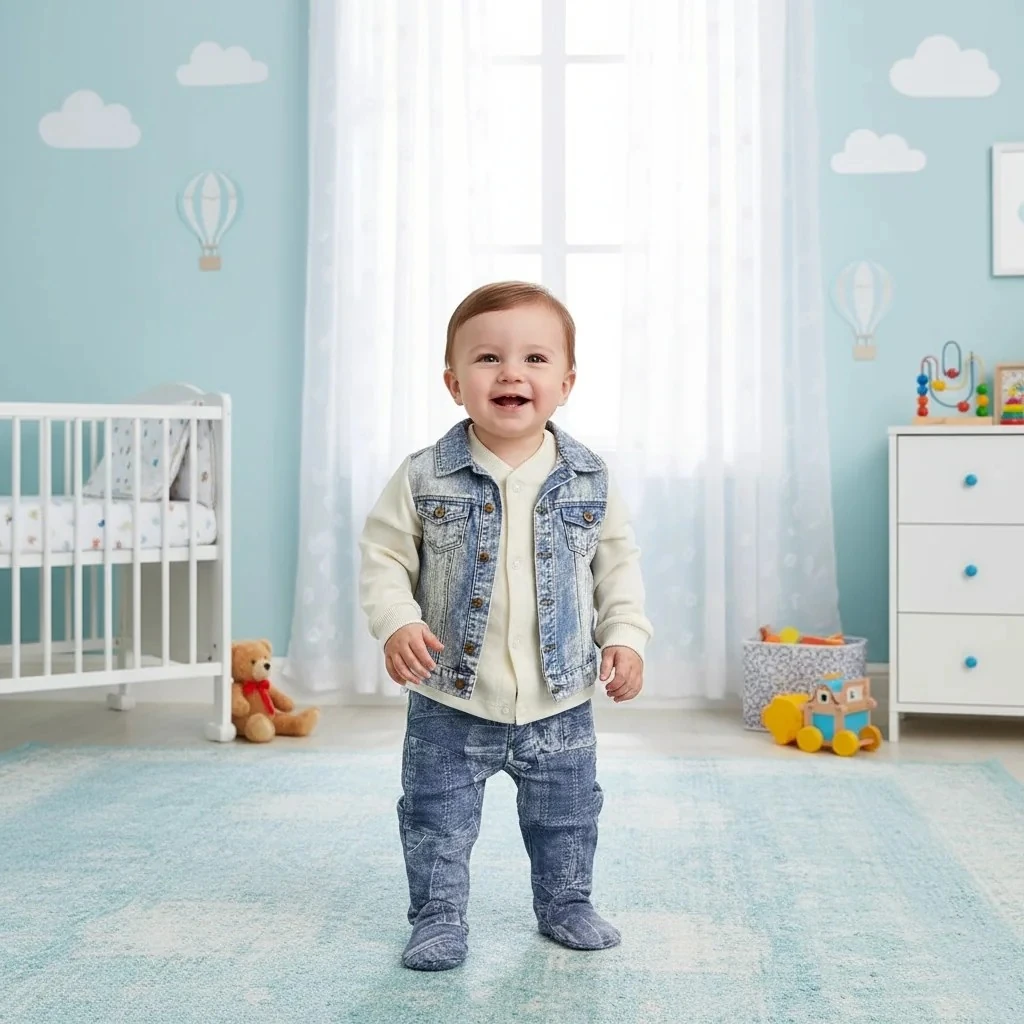 Kot Baskılı 5 Parça Yenidoğan Hastane Çıkışı Seti