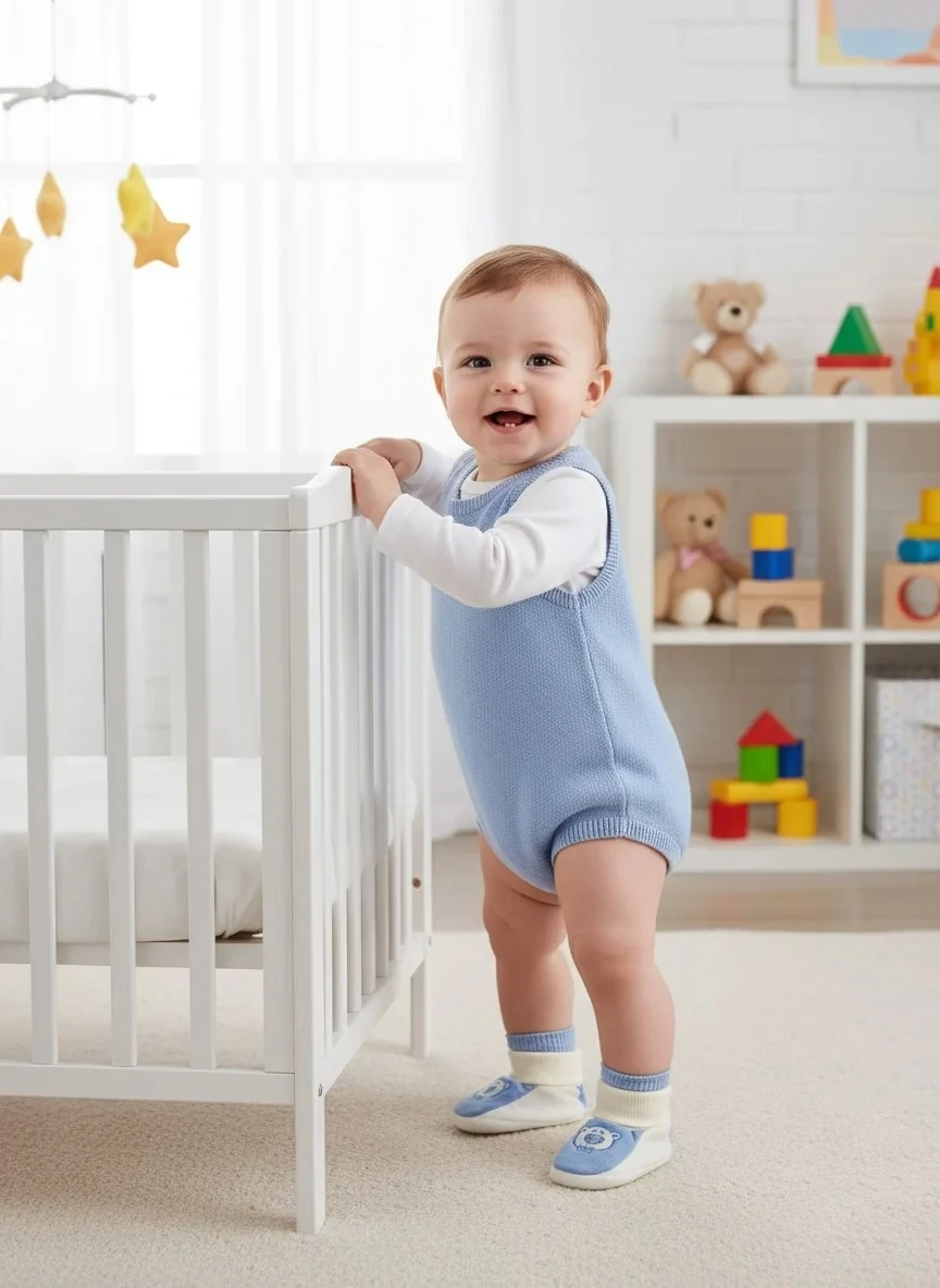 Penye Patik Bebek Ayakkabısı - Mavi