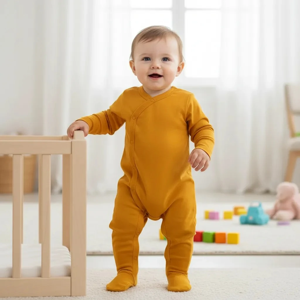 Hardal Renk Uzun Kollu Tulum