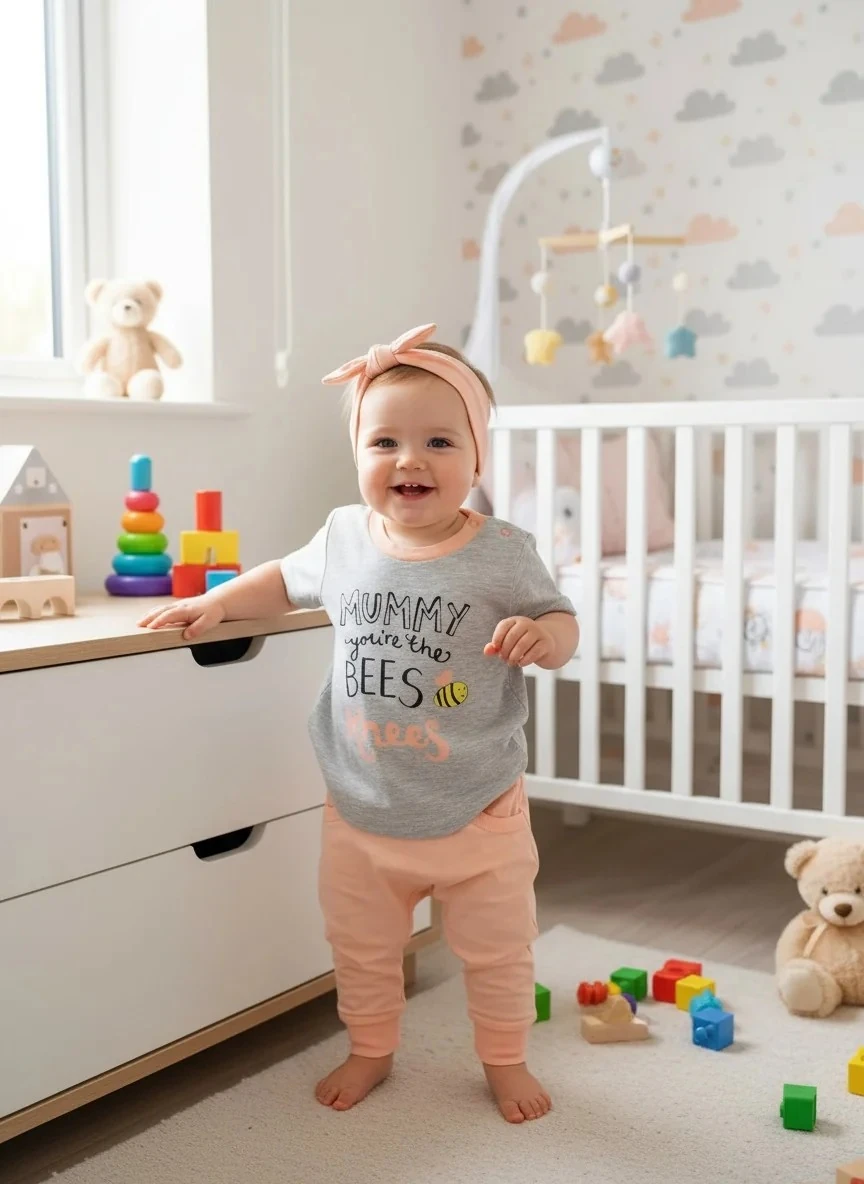 Arı Baskılı Şalvarlı ve Bandanalı Kız Takımı