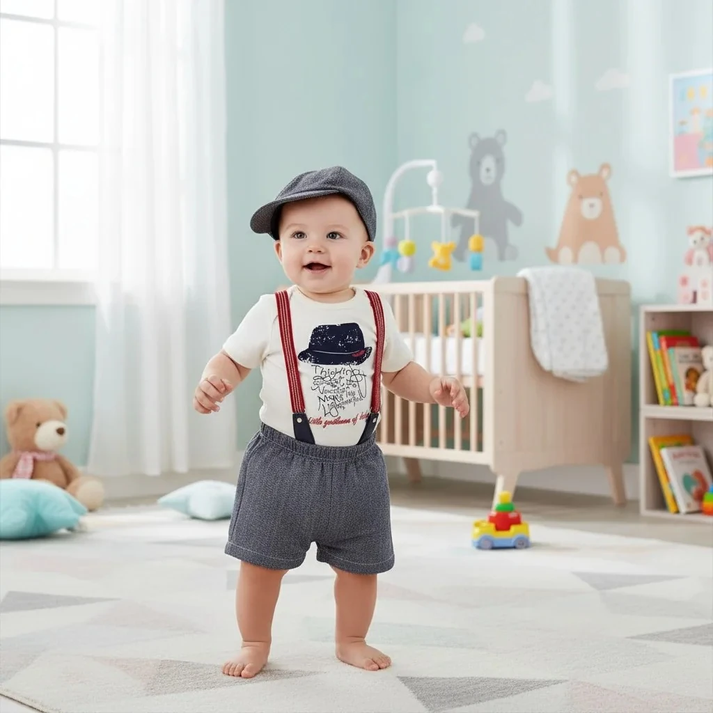 Küçük Centilmen Gri Erkek Takım