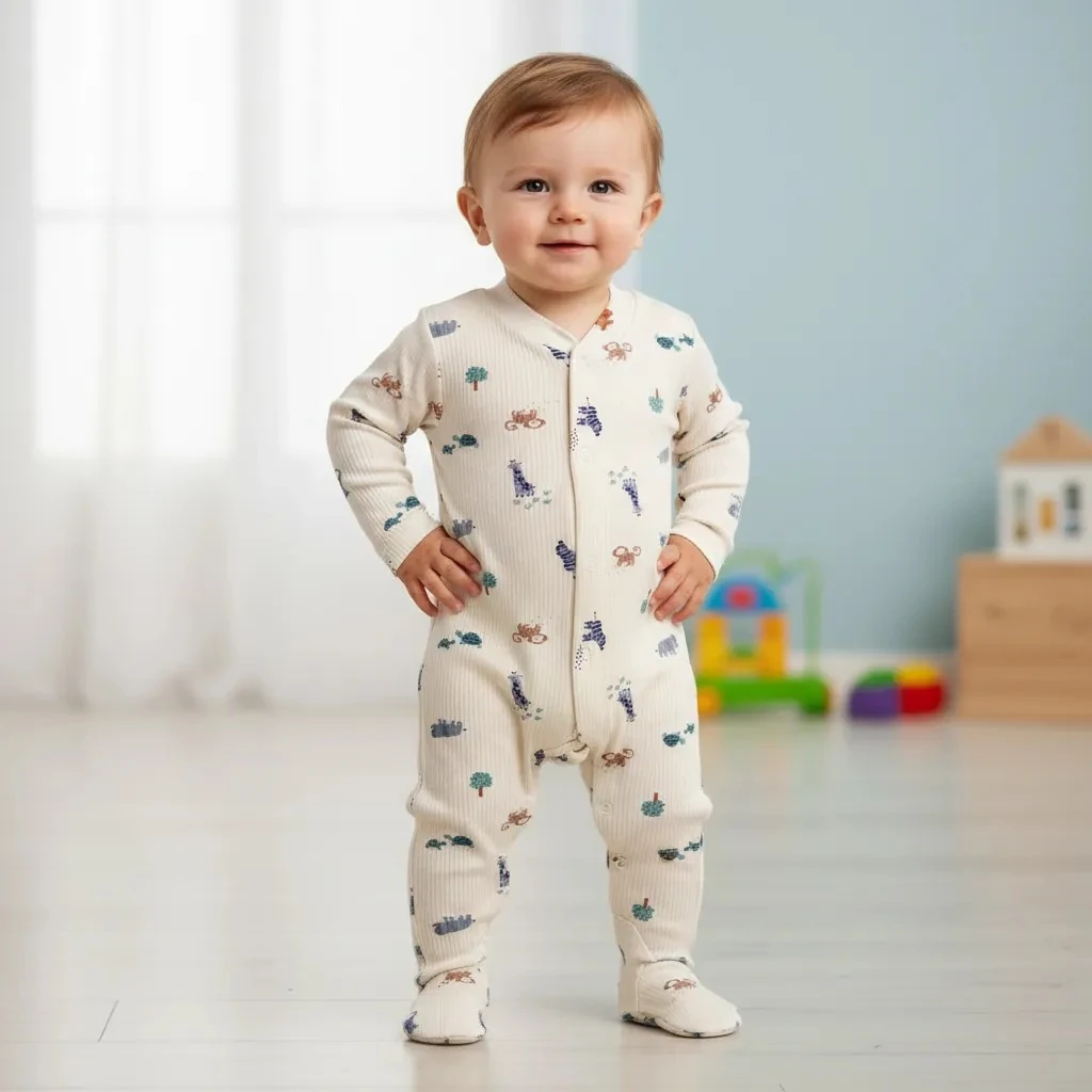 Doğa Temalı Uzun Kollu Tulum