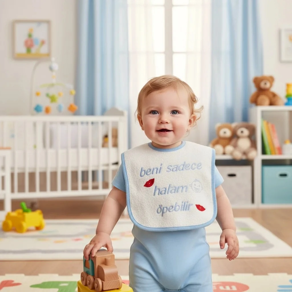 Beni Sadece Halam Öpebilir Yazılı Erkek Önlük