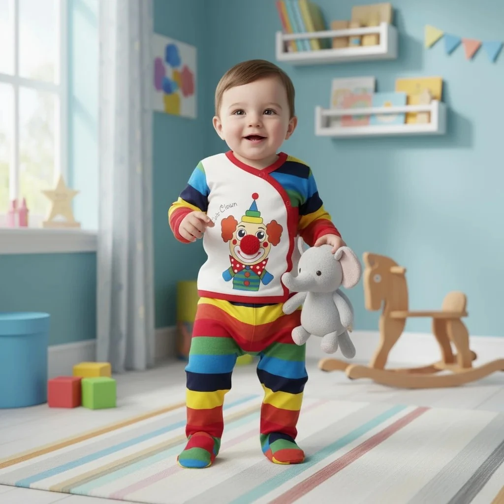 Palyaço Desenli 5'li Yenidoğan Hastane Çıkışı Seti