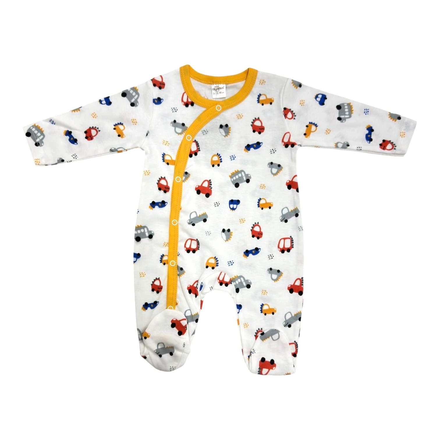 Araba Baskılı Uzun Kollu Tulum