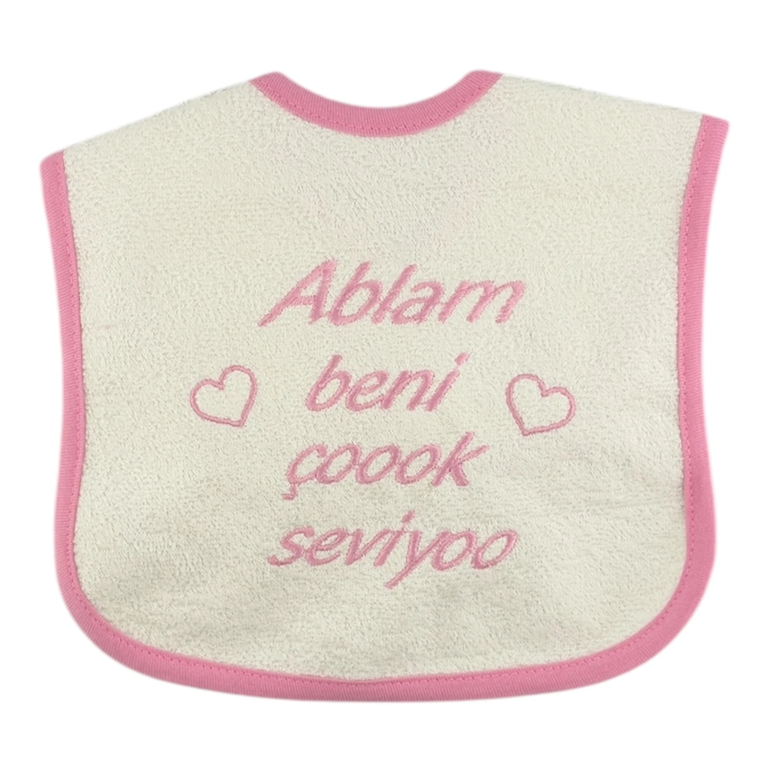 Ablam Beni Çok Seviyor Yazılı Kız Önlük