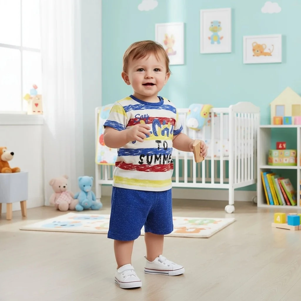 Yaza Merhaba Yazılı Üst ve Alt Erkek Takım