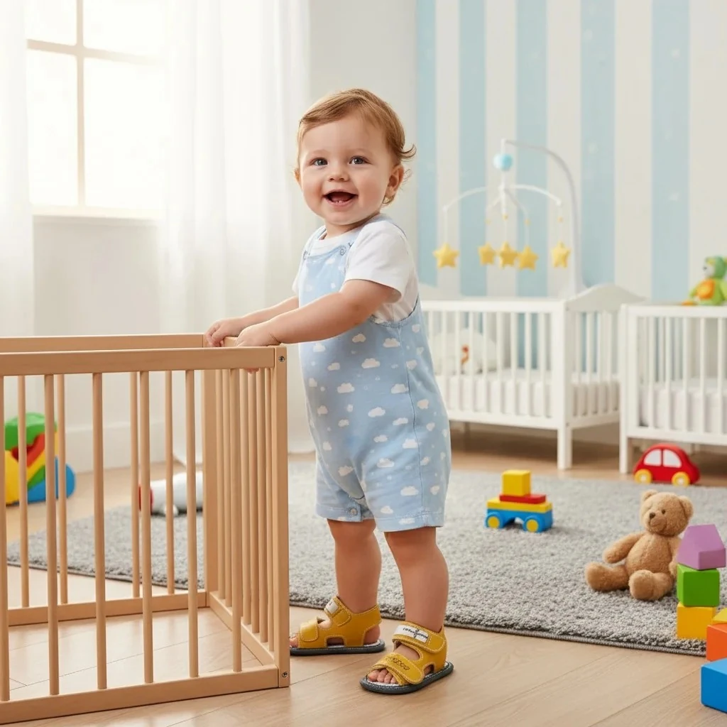 Sandalet Model Erkek Bebek İlk Adım Ayakkabı - Sarı