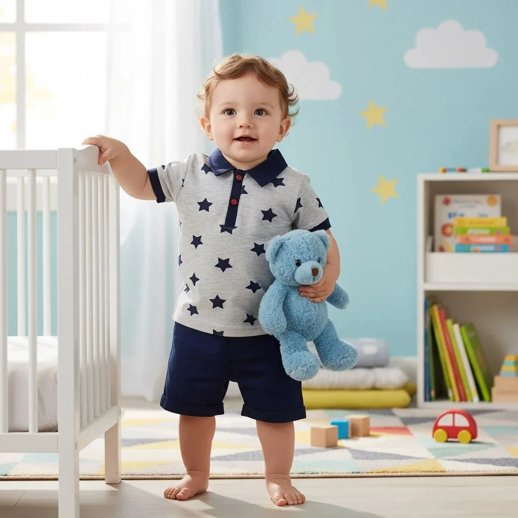 Yıldız Baskılı Tişört ve Şort Erkek Çocuk Takım